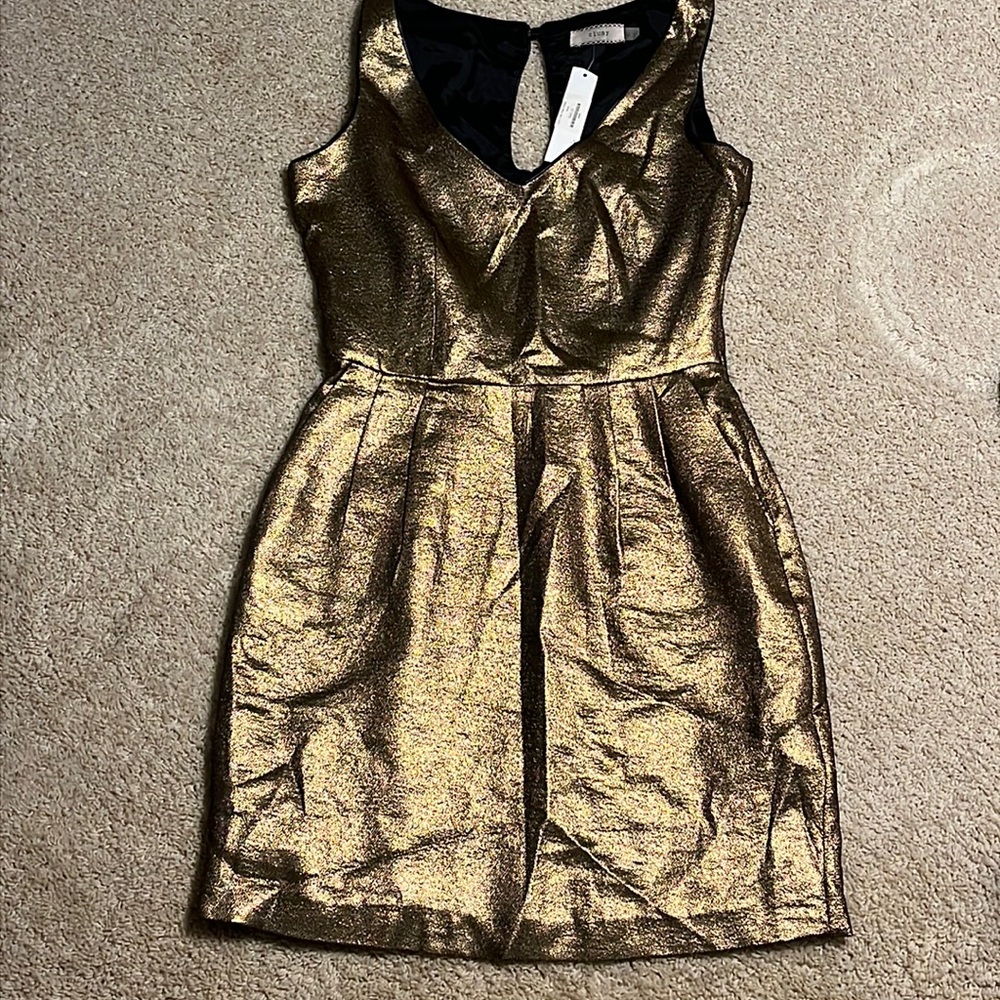 Metallic gold party dress